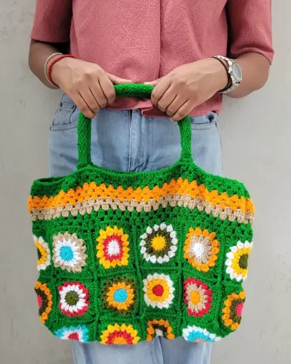 Granny Square Large Tote Bag 