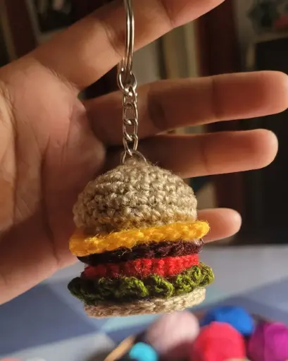 Burger Keyring