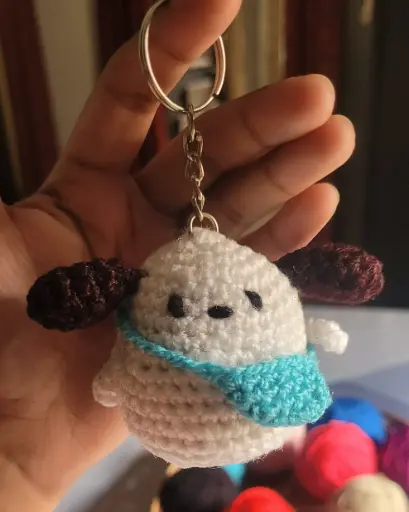 Dog with Bag Keyring